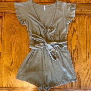 Free People Cotton Romper XS - Olive Green